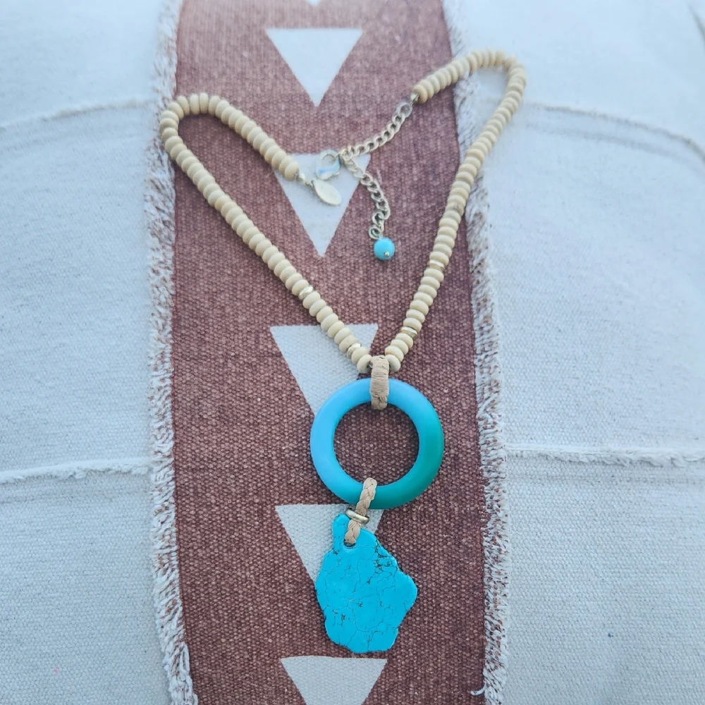 Chico's Beachy Coastal Vibes Geometric Long Necklace